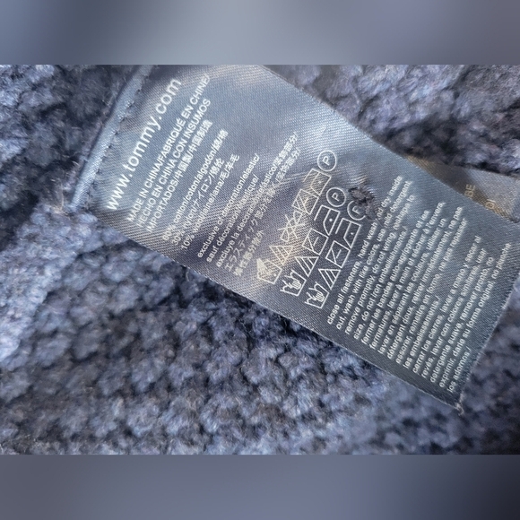 Tommy Hilfiger Men's Classic Blue Flag Striped Cable Knit Cardigan M - Picture 4 of 10